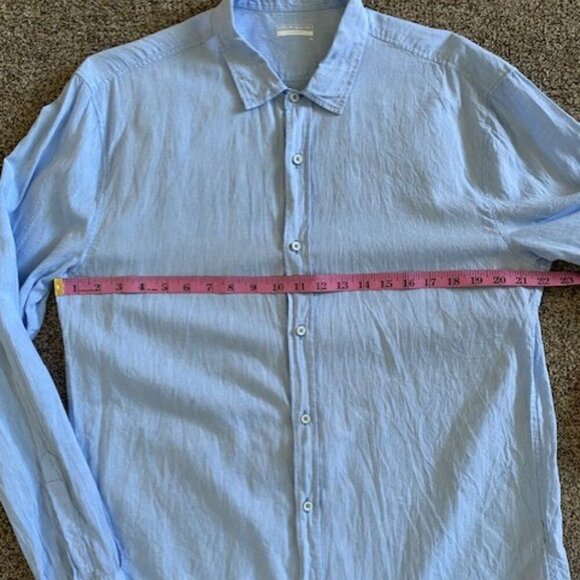 INTIMISSIMI Uomo Light Blue Linen/Cotton Button Up Shirt XL - Picture 7 of 14